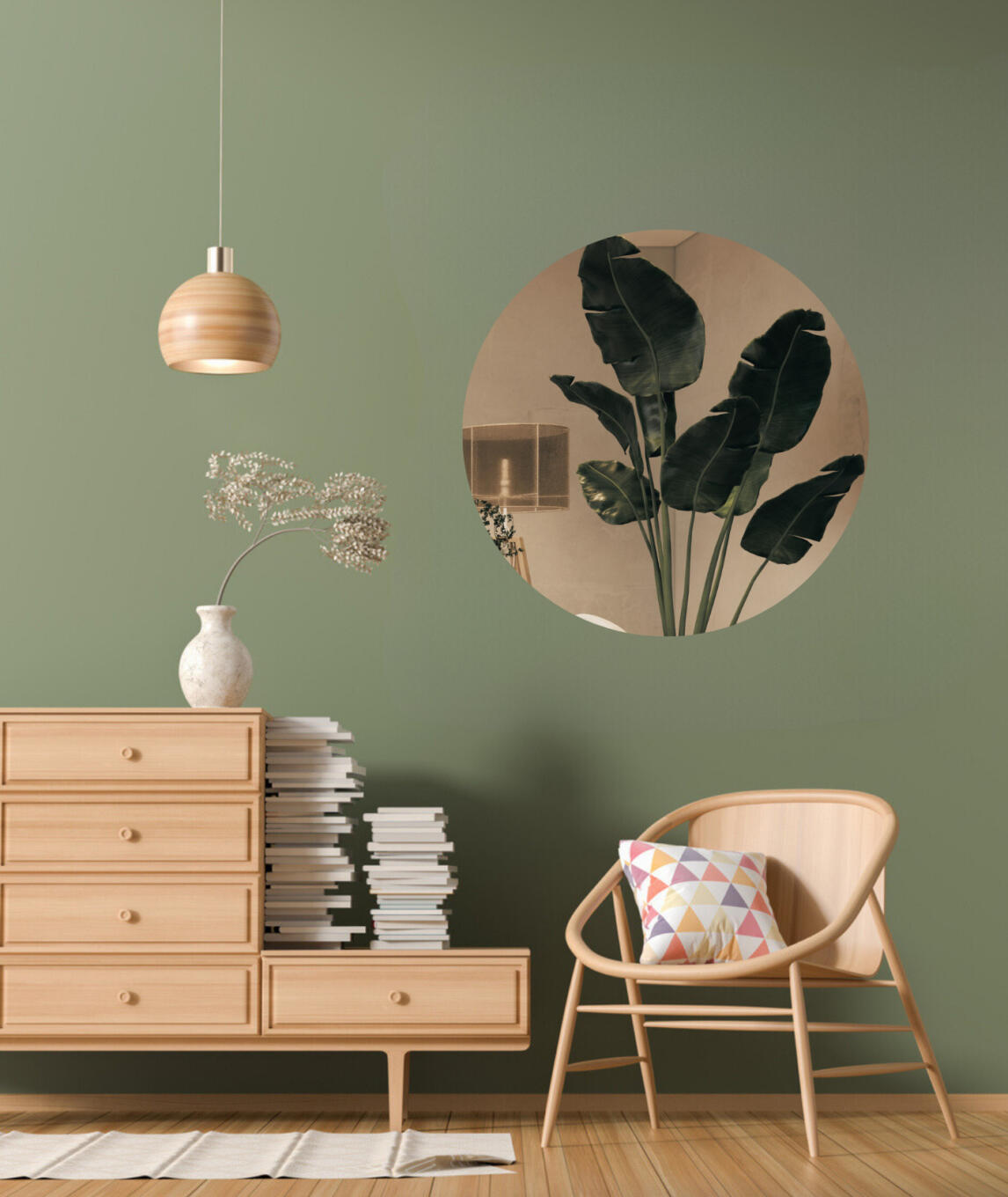 Woonkamerspiegel rond - brons