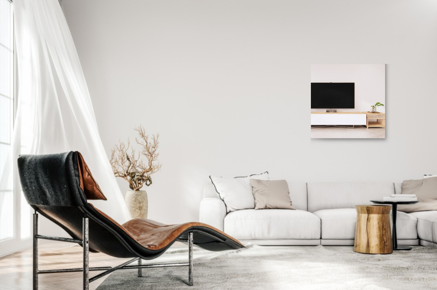 Woonkamerspiegel vierkant - verzilverd 700 x 700 mm