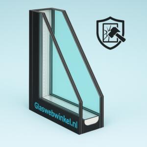 Gelaagd HR++ isolatieglas voorzien van een pvb folie