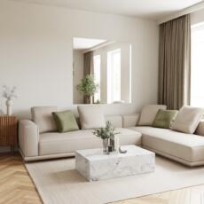 Losse verzilverde spiegel tegen de muur in lichte ruimte