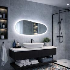 Avocado spiegel met indirecte verlichting rondom