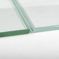 Extra helder glas en float glas samples