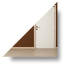 Spiegel driehoek links aflopend ingezoomd