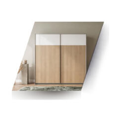 Close-up parallellogram schuin rechts in een slaapkamer