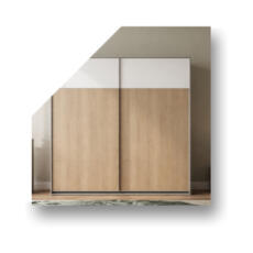 Spiegel schuine zijde links aflopend ingezoomd