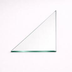 Glasplaat van gehard glas driehoek links aflopend
