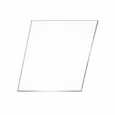 Glasplaat van gehard glas parallellogram schuin rechts