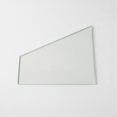 Glasplaat van gehard glas schuine zijde links aflopend