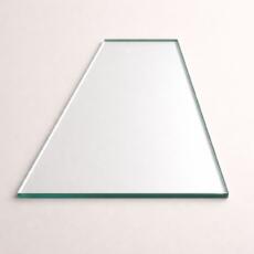 Glasplaat van gehard glas rechthoek met twee schuine zijde
