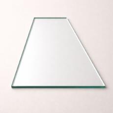 Glasplaat van gehard glas rechthoek met twee schuine zijde