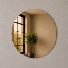 Toiletspiegel rond 500mm x 500mm brons zonder montage
