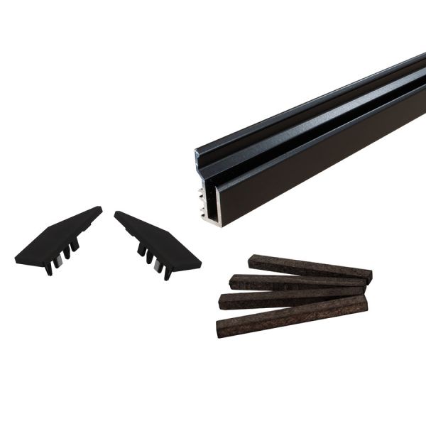 Spiegelmontage profielen set zwart gekleurd