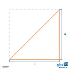 Model 11 - gehard glas driehoek links aflopend